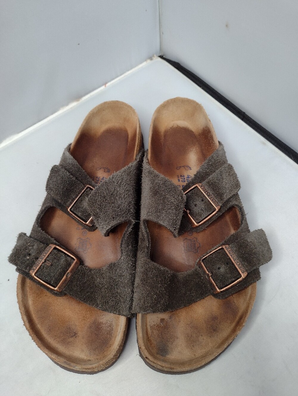 Birkenstock Arizona Suede Leather Sandals Brown EU 42 M9 W11 Cork Leather A22